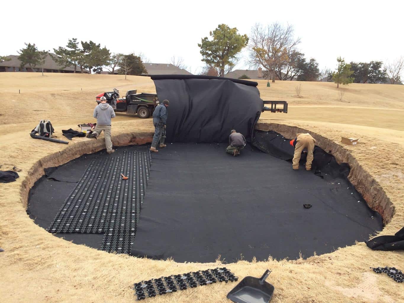 golf bunker, sand trap, bunker drainage